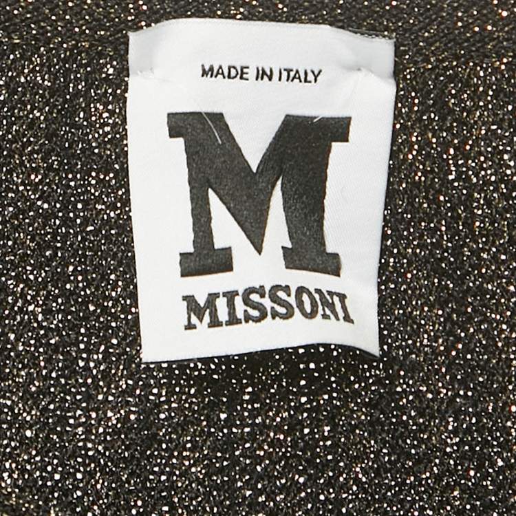 Pre Owned M Missoni Black Lurex Knit Short Sleeve Top M