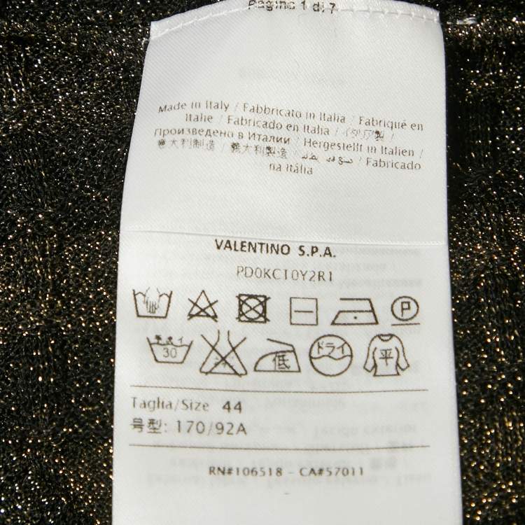 Pre Owned M Missoni Black Lurex Knit Short Sleeve Top M