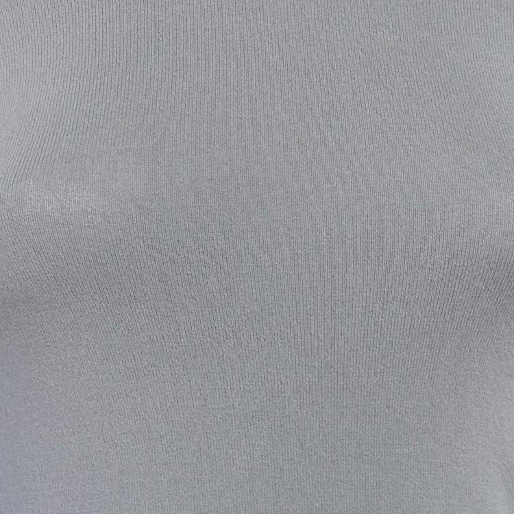 Pre Owned M Missoni Grey Stretch Knit Crewneck Sweatshirt M