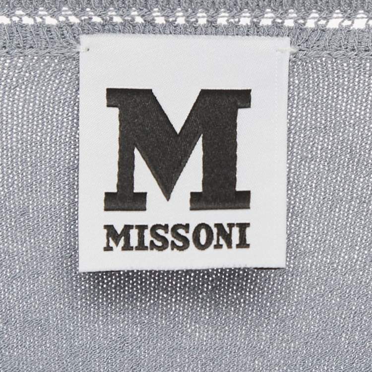 Pre Owned M Missoni Grey Stretch Knit Crewneck Sweatshirt M