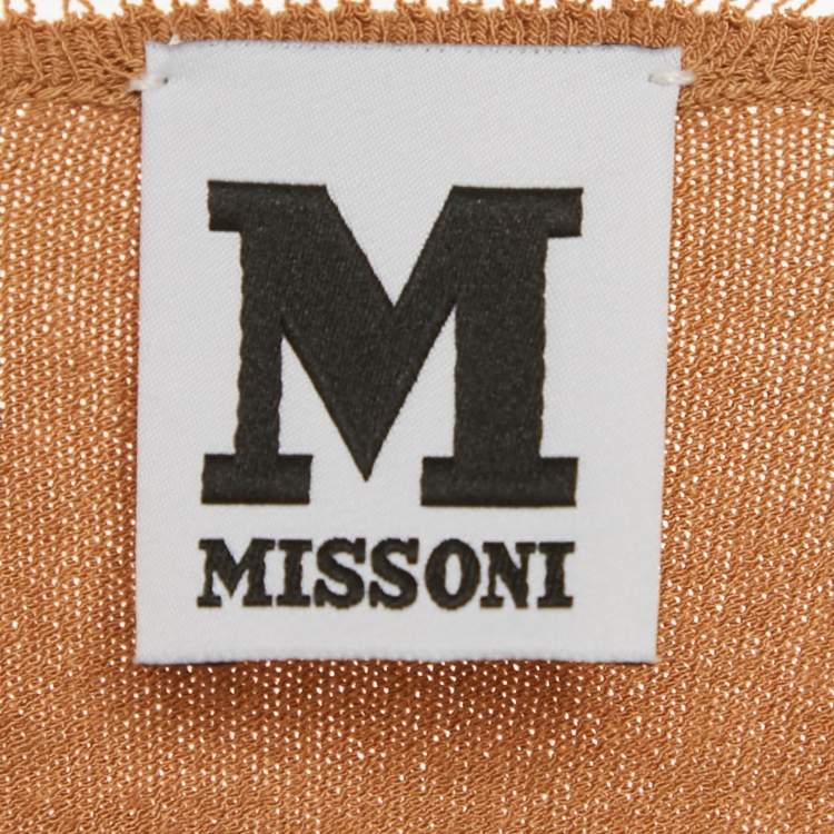 Pre Owned M Missoni Beige Stretch Knit Crewneck Sweatshirt M