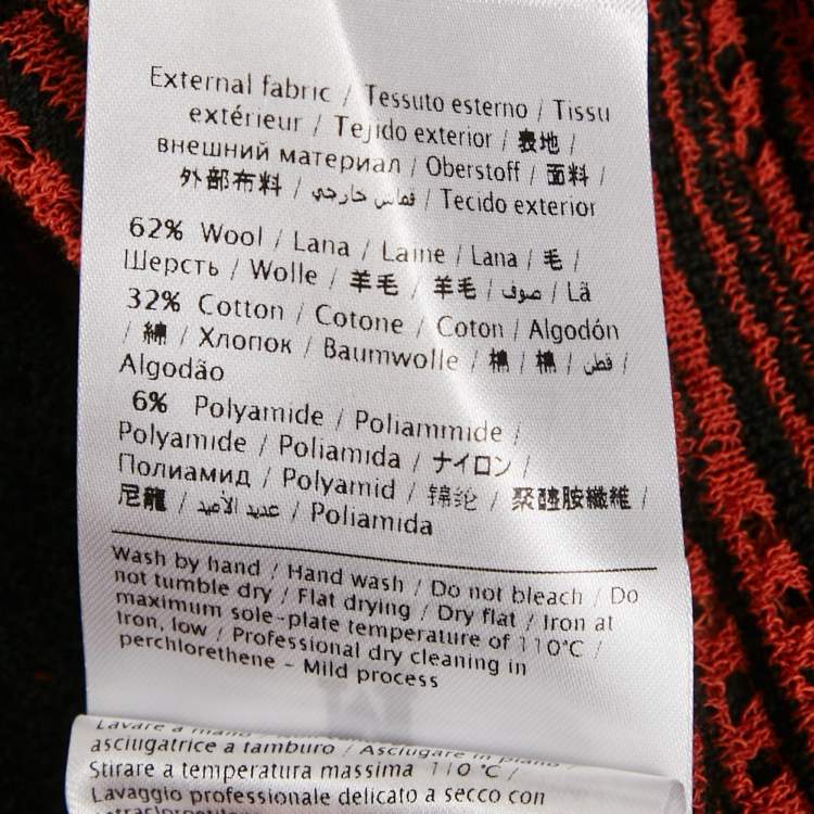 Pre Owned M Missoni Black/Orange Knit Sleeveless Top M