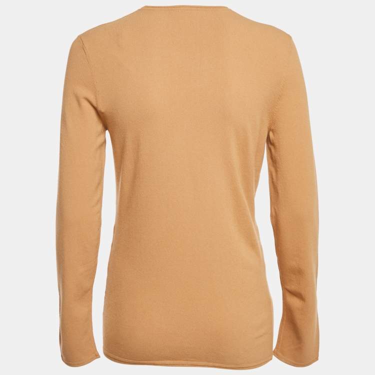 مملوكة مسبقًا M Missoni Beige Stretch Knit Crewneck Sweatshirt S