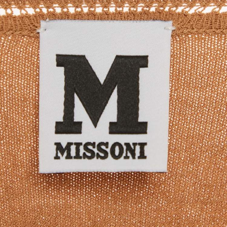 Pre Owned M Missoni Beige Stretch Knit Crewneck Sweatshirt L