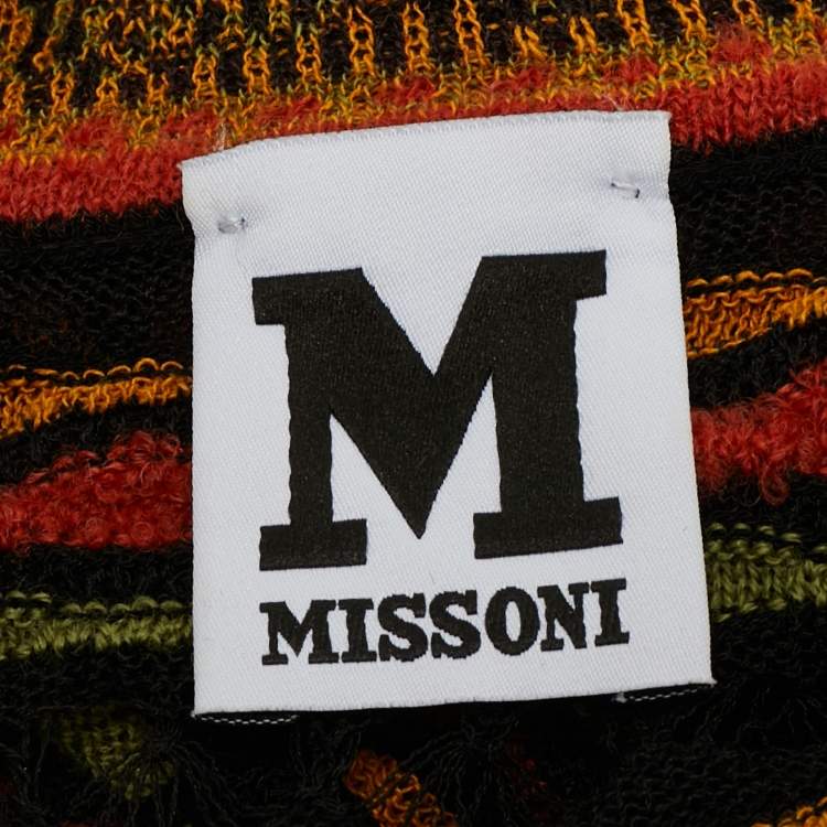 Pre Owned M Missoni Multicolor Patterned Knit Long Sleeve Midi Dress S