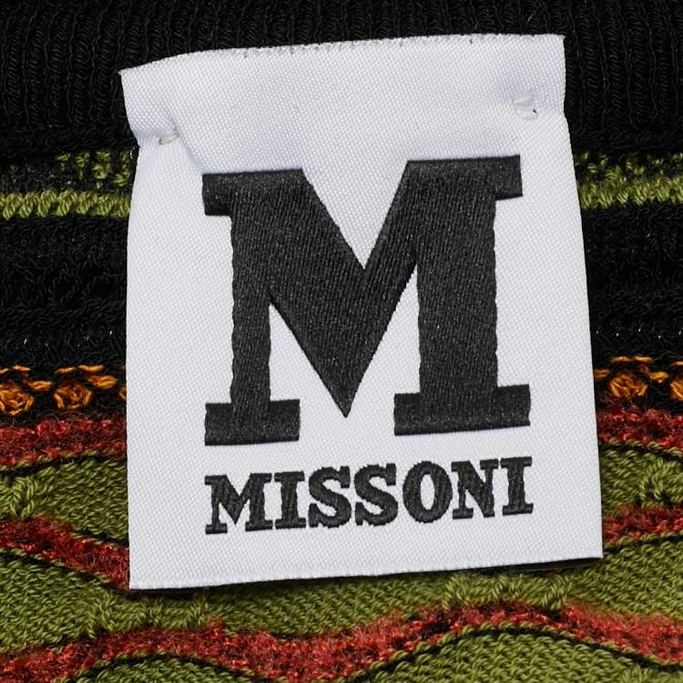 Pre Owned M Missoni Multicolor Patterned Knit Full Sleeve Top M