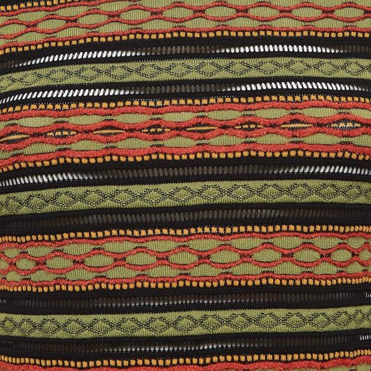 Pre Owned M Missoni Multicolor Patterned Knit Full Sleeve Top M