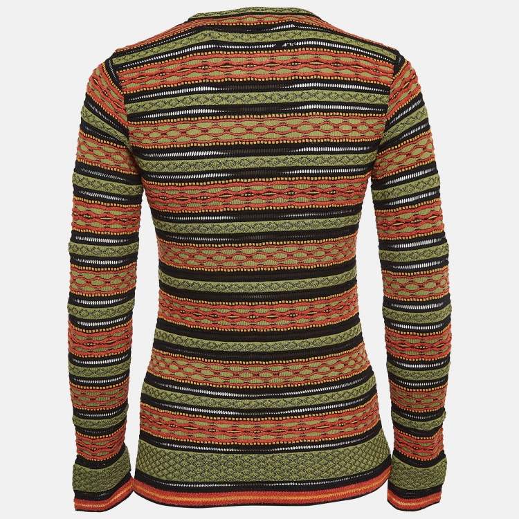 Pre Owned M Missoni Multicolor Patterned Knit Full Sleeve Top M