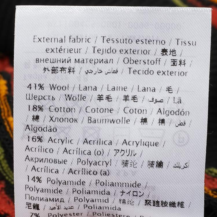 Pre Owned M Missoni Black Pointelle Knit Button Front Cardigan L