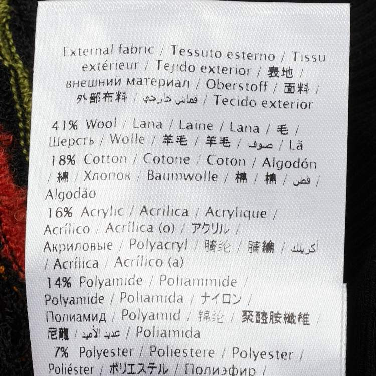 Pre Owned M Missoni Black Pointelle Knit Button Front Cardigan M