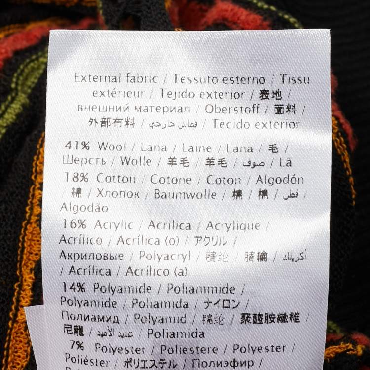 Pre Owned M Missoni Black Pointelle Knit Button Front Cardigan M