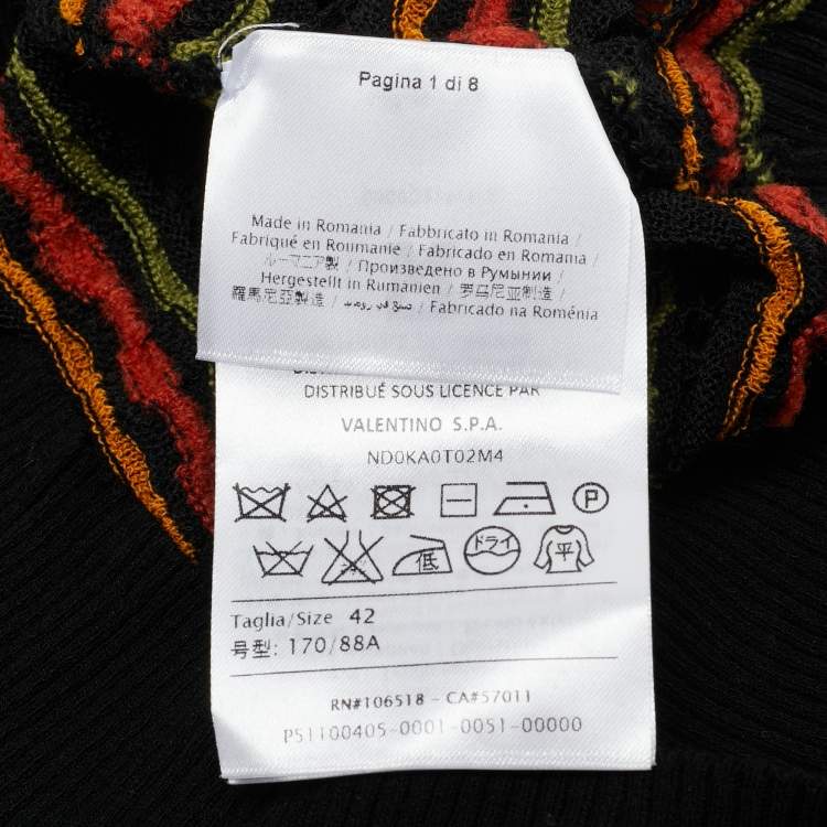 Pre Owned M Missoni Black Pointelle Knit Button Front Cardigan M