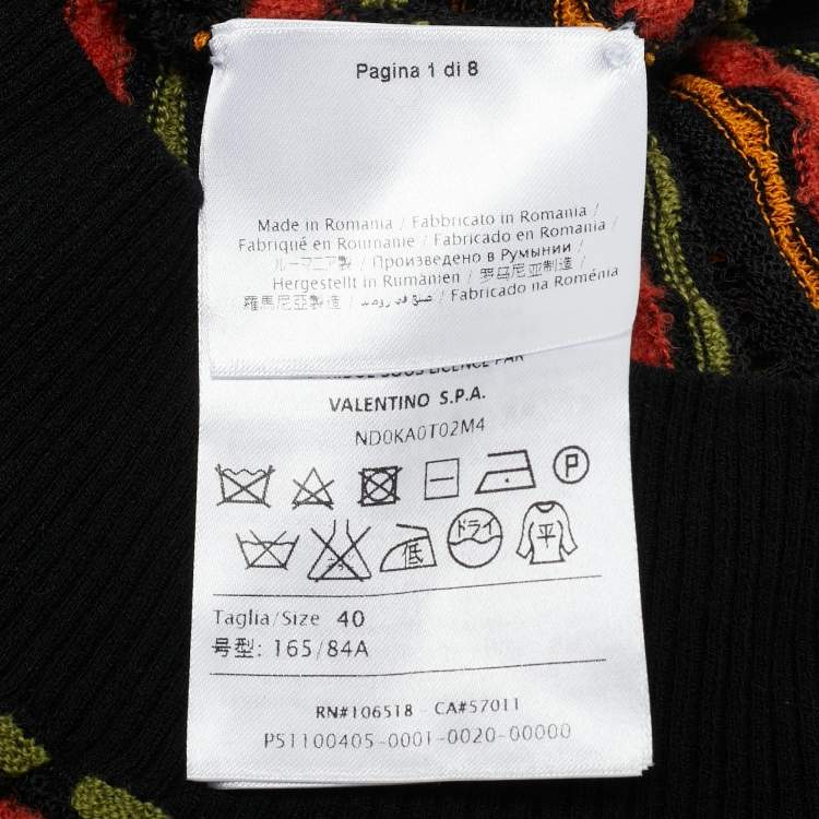 Pre Owned M Missoni Black Pointelle Knit Button Front Cardigan S