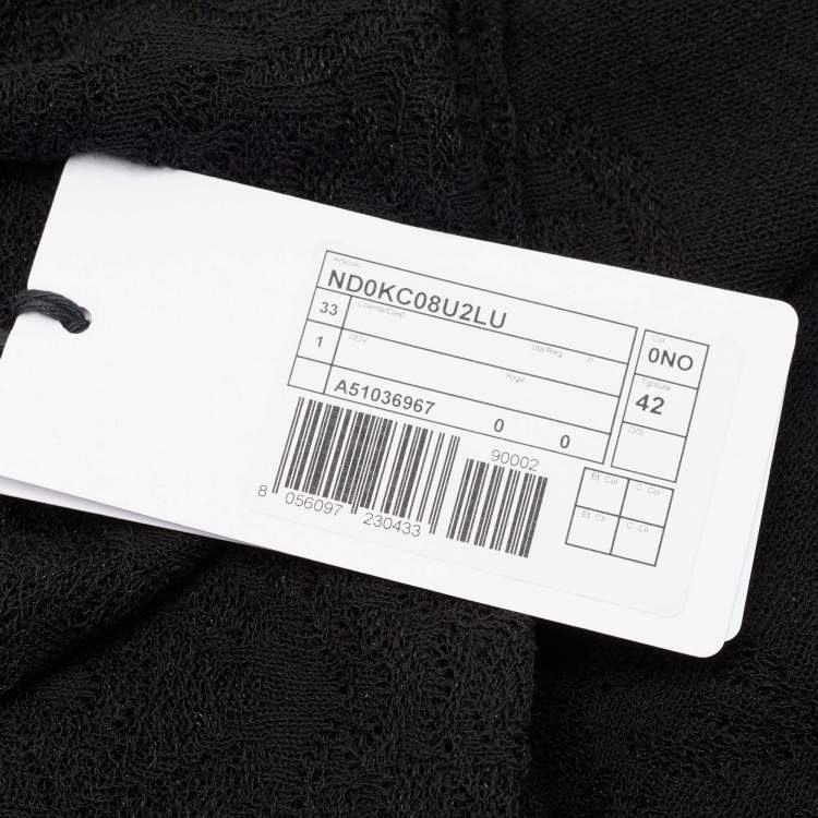 Pre Owned M Missoni Black Floral Knit Flared Long Sleeve Top M