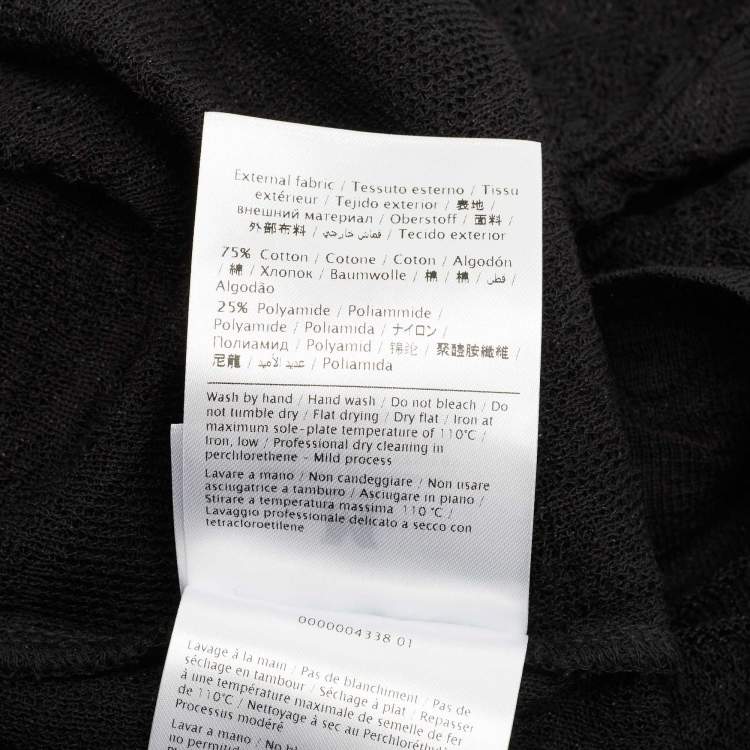 Pre Owned M Missoni Black Floral Knit Flared Long Sleeve Top M