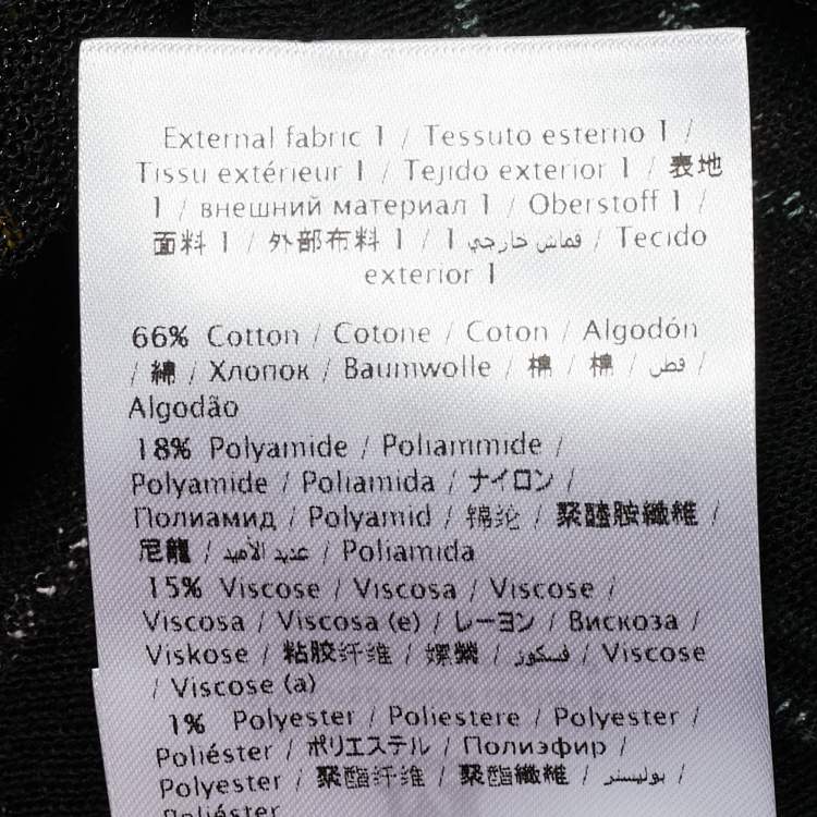 Pre Owned M Missoni Black Patterned Knit V-Neck Flared Top M