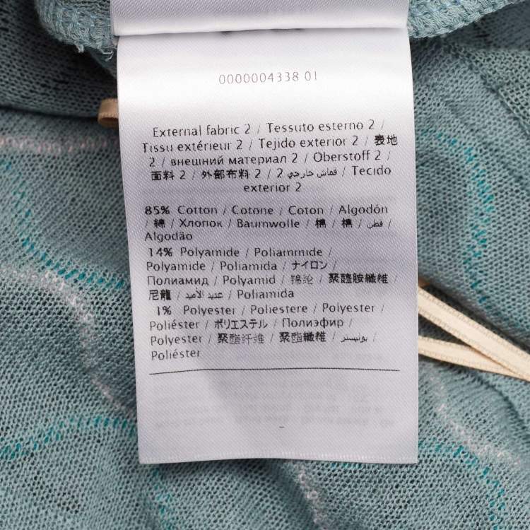 Pre Owned M Missoni Blue Patterned Knit V-Neck Flared Top S