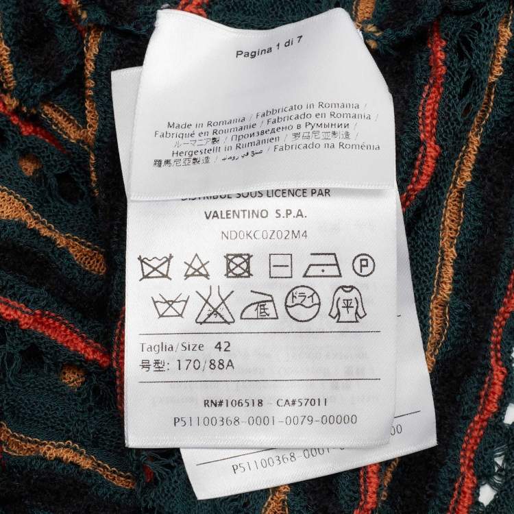 Pre Owned M Missoni Teal Blue Floral Perforated Knit Top M