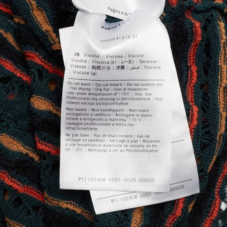 Pre Owned M Missoni Teal Blue Floral Perforated Knit Top M