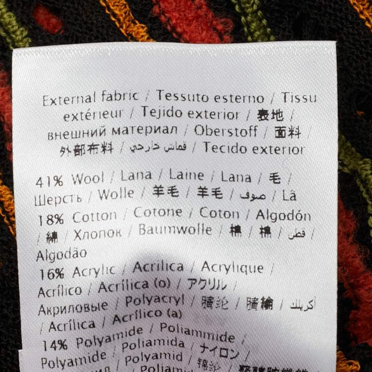 Pre Owned M Missoni Black/Orange Floral Perforated Knit Top S