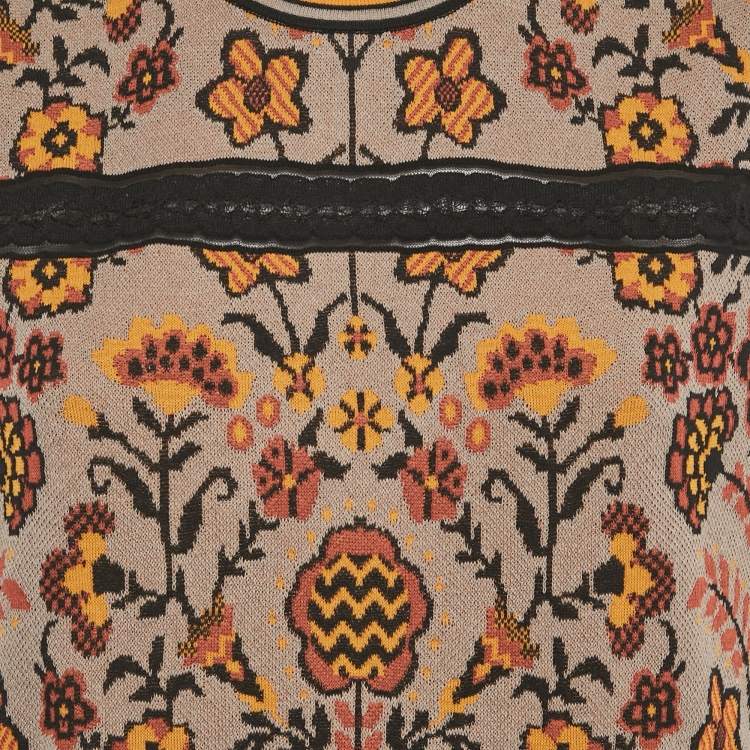 Pre Owned M Missoni Grey Patterned Knit Sleeveless Top M