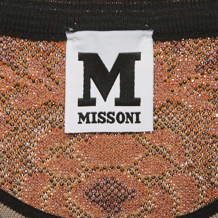 Pre Owned M Missoni Grey Patterned Knit Sleeveless Top M