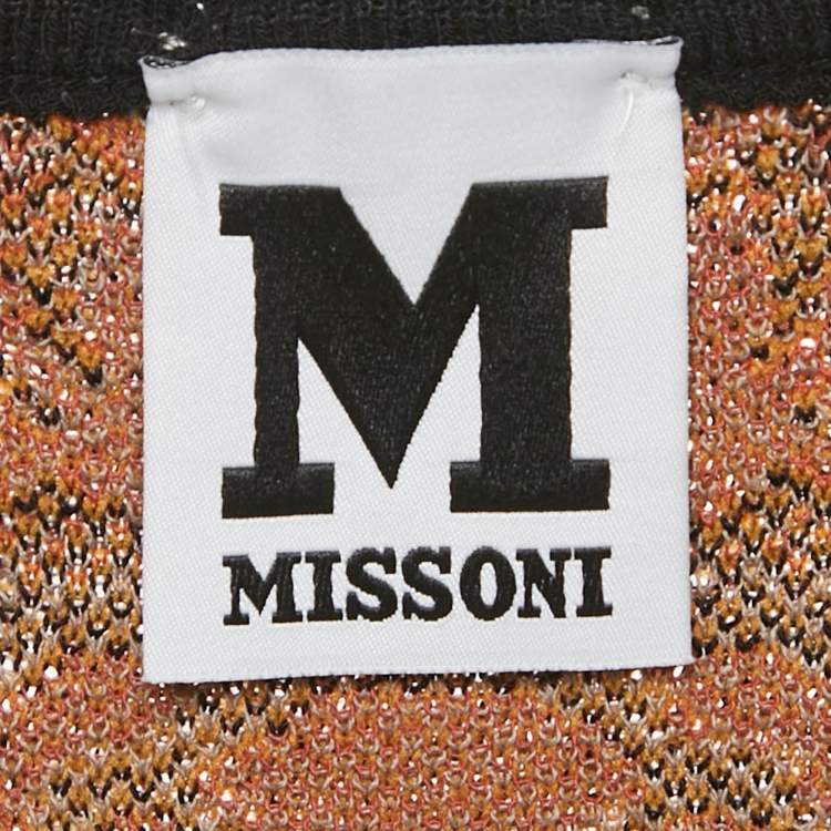 Pre Owned M Missoni Grey Patterned Knit Sleeveless Top S