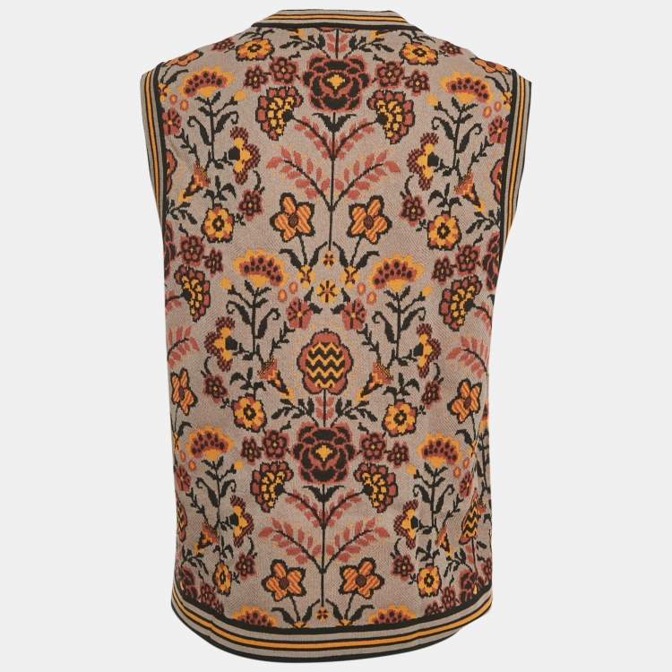 Pre Owned M Missoni Grey Patterned Knit Sleeveless Top S