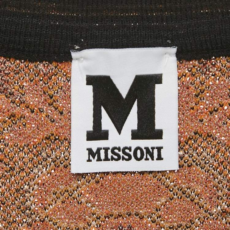 Pre Owned M Missoni Grey Patterned Knit Sleeveless Top L