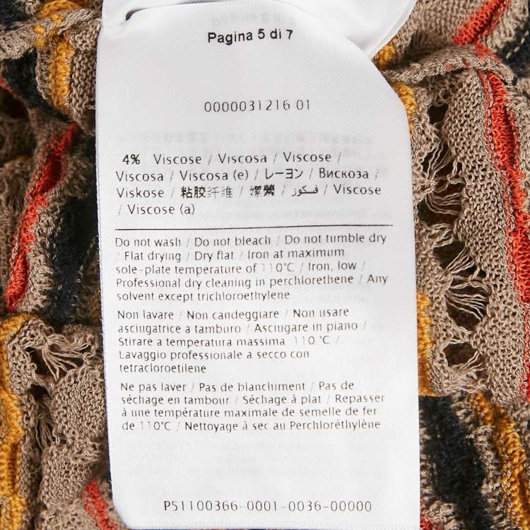 Pre Owned M Missoni Grey Floral Perforated Knit Top M