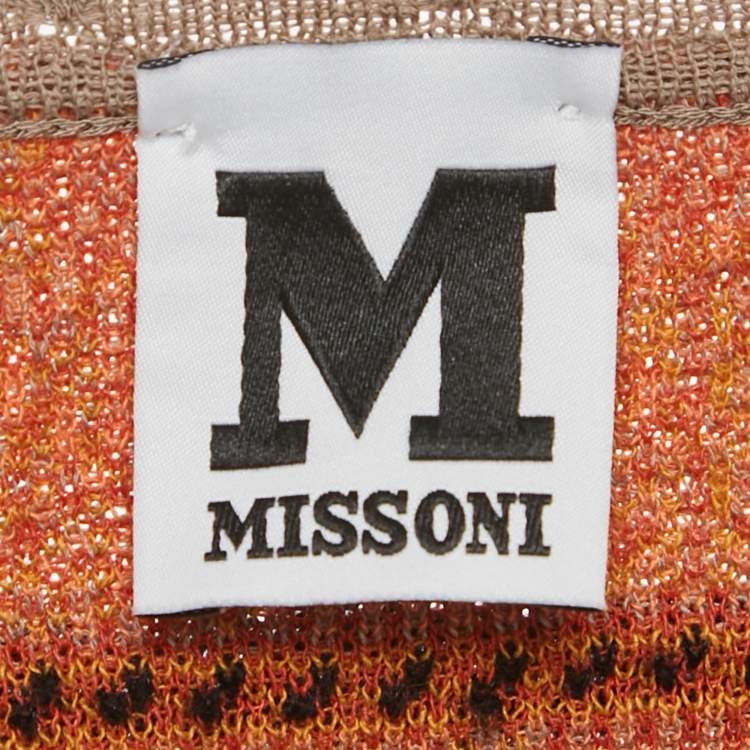 Pre Owned M Missoni Grey Floral Perforated Knit Top M