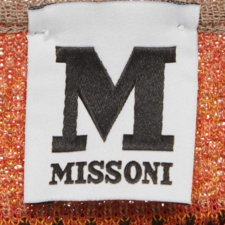 Pre Owned M Missoni Grey Floral Perforated Knit Top S