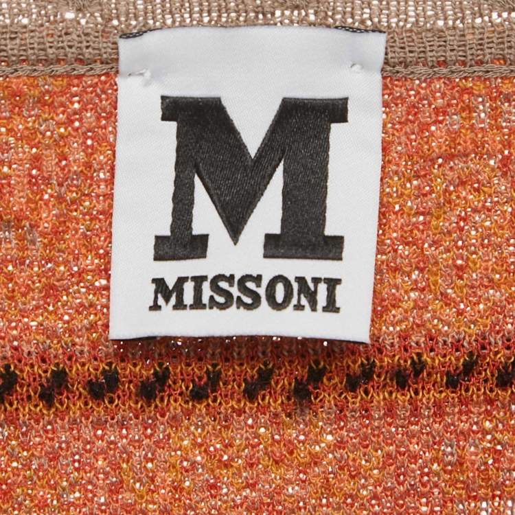 Pre Owned M Missoni Grey Floral Perforated Knit Top S