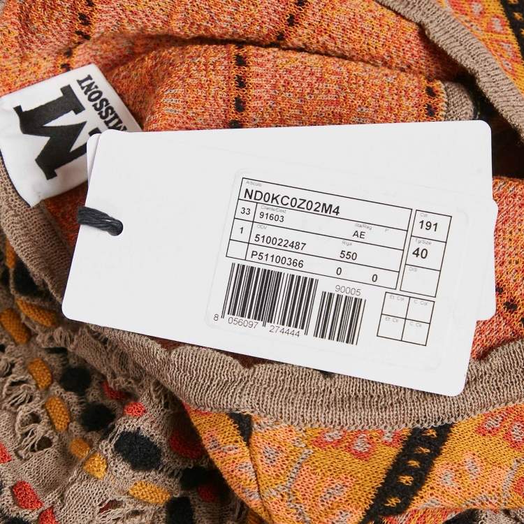 Pre Owned M Missoni Grey Floral Perforated Knit Top S