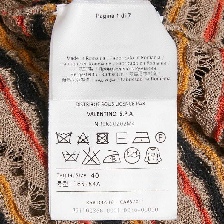 Pre Owned M Missoni Grey Floral Perforated Knit Top S