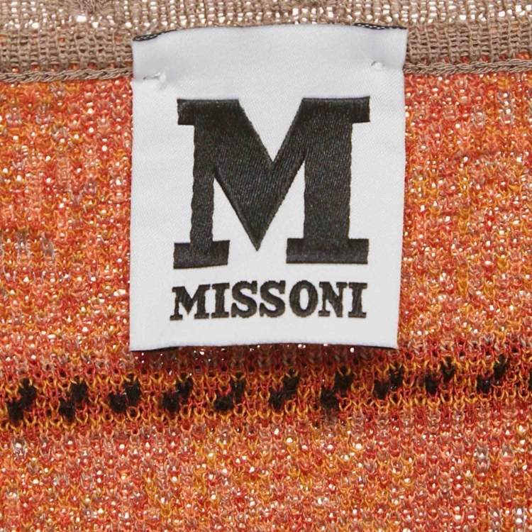 Pre Owned M Missoni Grey Floral Perforated Knit Top L