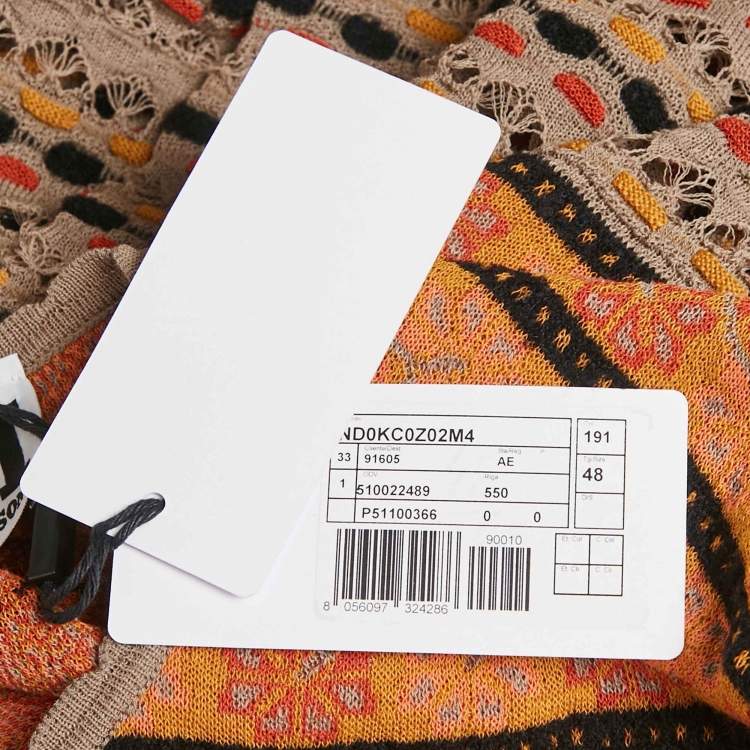 Pre Owned M Missoni Grey Floral Perforated Knit Top L