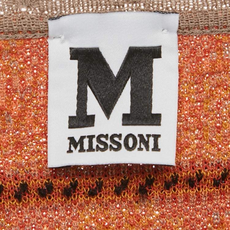 مملوكة مسبقًا M Missoni Grey Floral Perforated Knit Top M