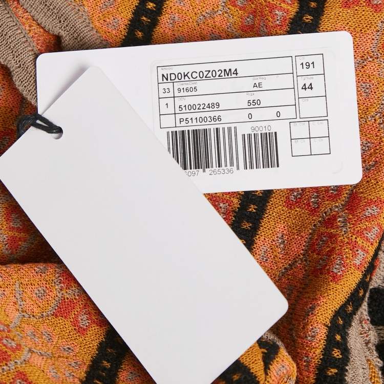 مملوكة مسبقًا M Missoni Grey Floral Perforated Knit Top M