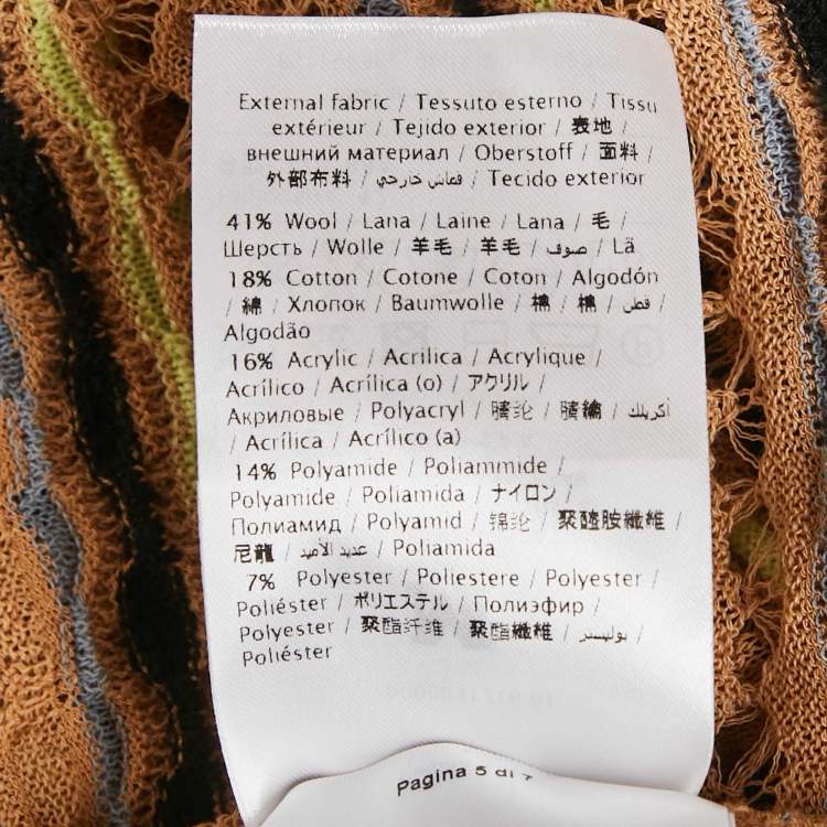 مملوكة مسبقًا M Missoni Beige Floral Perforated Knit Top M