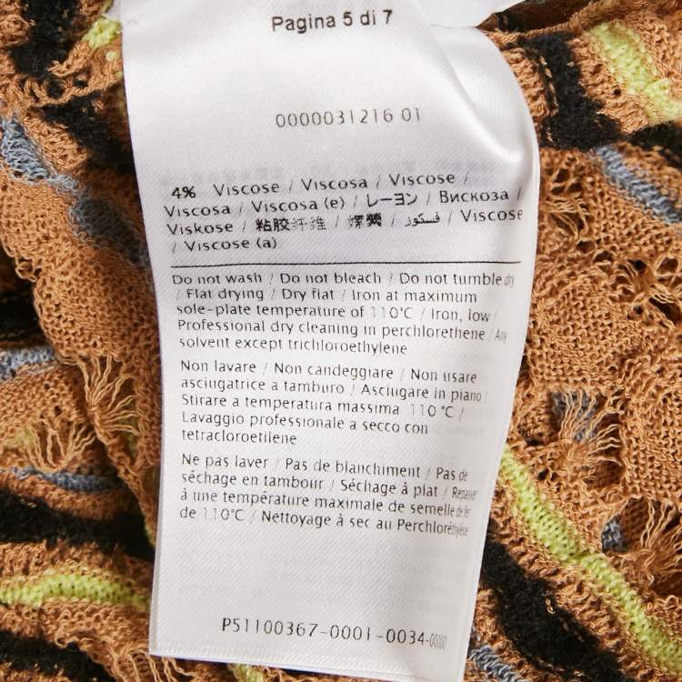 Pre Owned M Missoni Beige Floral Perforated Knit Top L