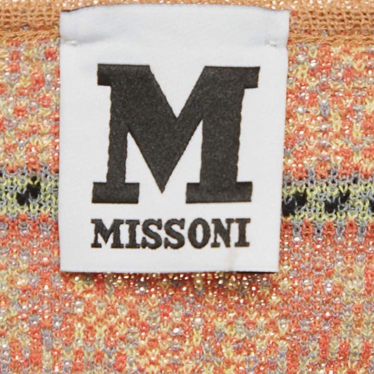 Pre Owned M Missoni Beige Floral Perforated Knit Top S