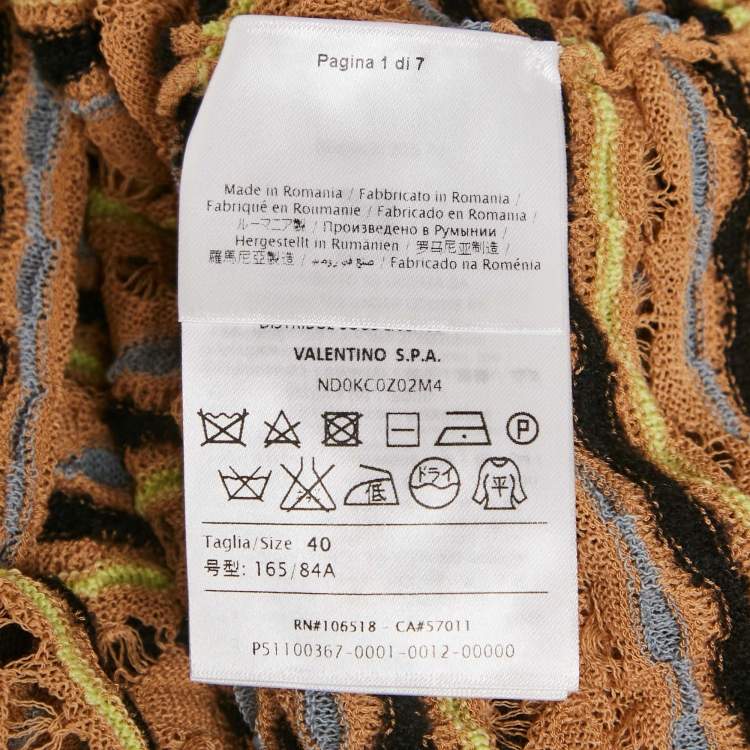 Pre Owned M Missoni Beige Floral Perforated Knit Top S