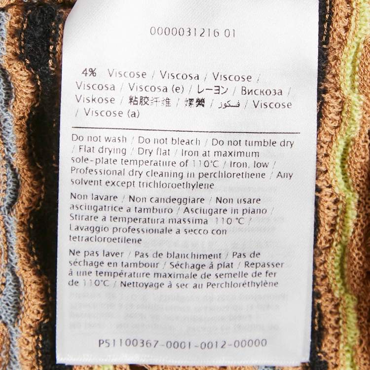 Pre Owned M Missoni Beige Floral Perforated Knit Top S