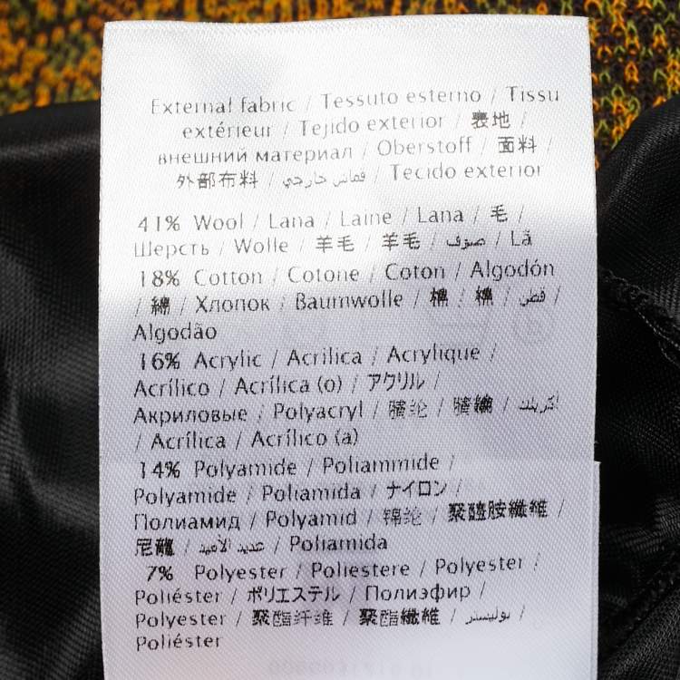 Pre Owned M Missoni Black/Orange Perforated Knit Maxi Skirt L