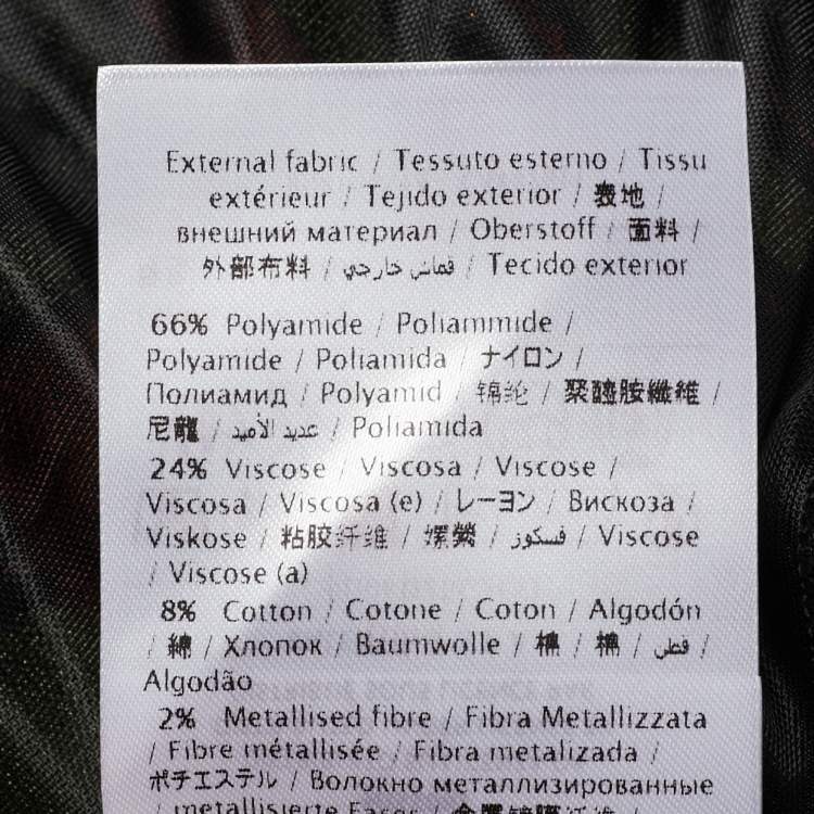 Pre Owned M Missoni Green/Orange Alga and Bubble Pattern Knit Midi Dress M