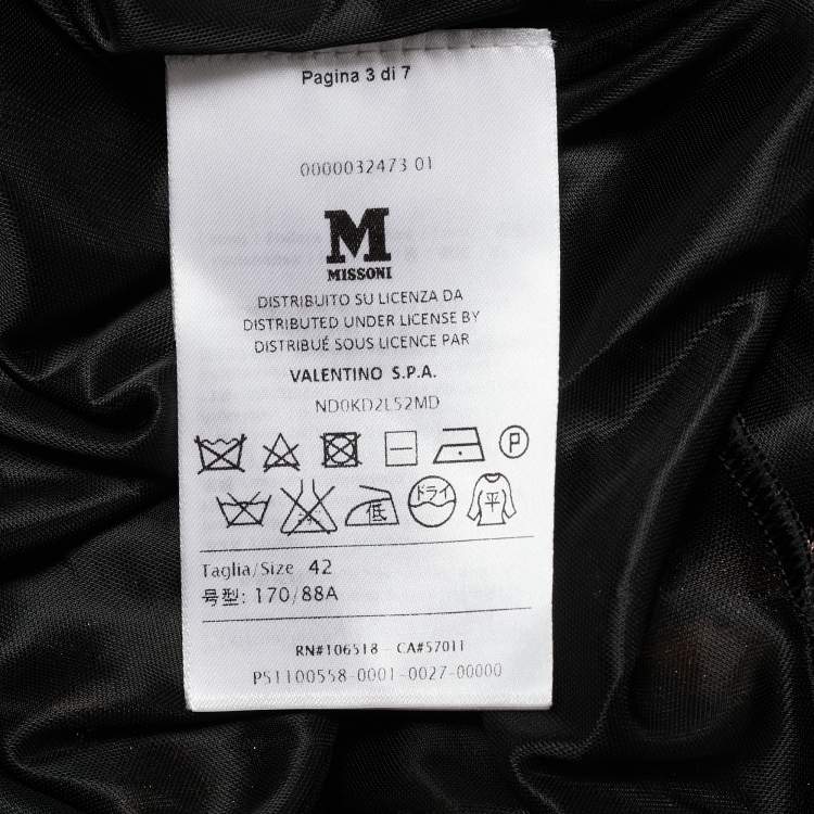 Pre Owned M Missoni Orange/Plum Stripe Pattern Lurex Knit Maxi Dress M