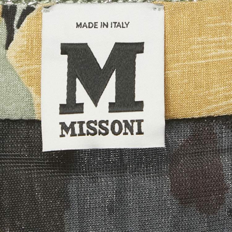 Pre Owned M Missoni Grey Printed Jersey Short Skirt M