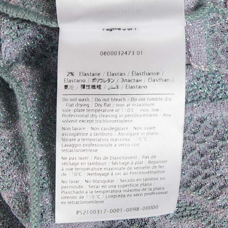 Pre Owned توب إم ميزوني لوريس حياكة أزرق طاووسي برقبة V مقاس متوسط - ميديم