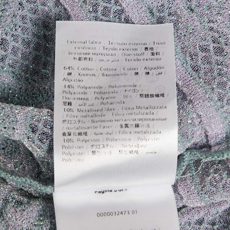 Pre Owned توب إم ميزوني لوريس حياكة أزرق طاووسي برقبة V مقاس متوسط - ميديم